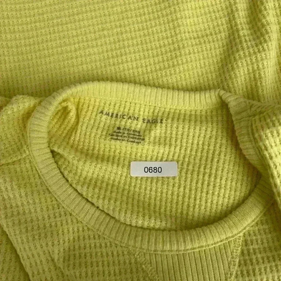 3/$20 Lot Oversized Yellow Waffle Knit Pullover Sweater XL - Picture 7 of 9